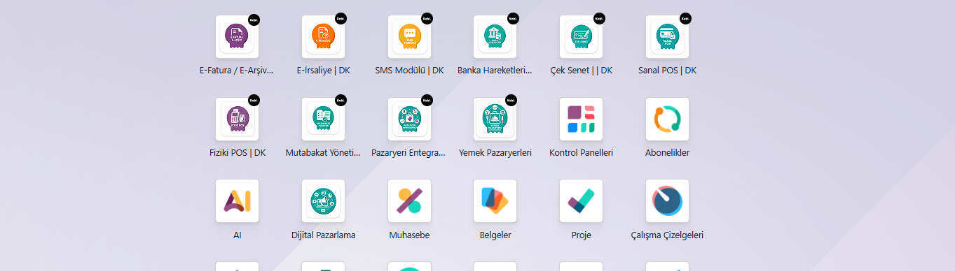 DönüşenKobi Odoo Modülleri Panel Arayüzü